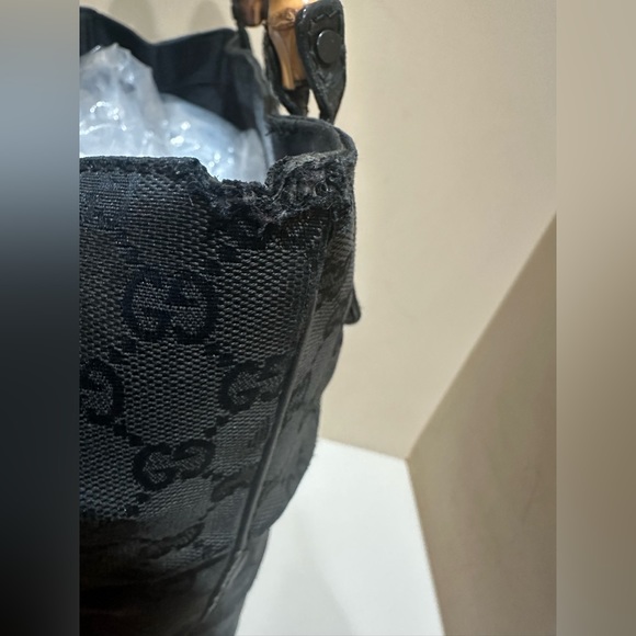 Gucci GG Webbed Canvas and Leather Bamboo Open Tote - Picture 11 of 11